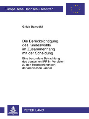 cover image of Die Beruecksichtigung des Kindeswohls im Zusammenhang mit der Scheidung